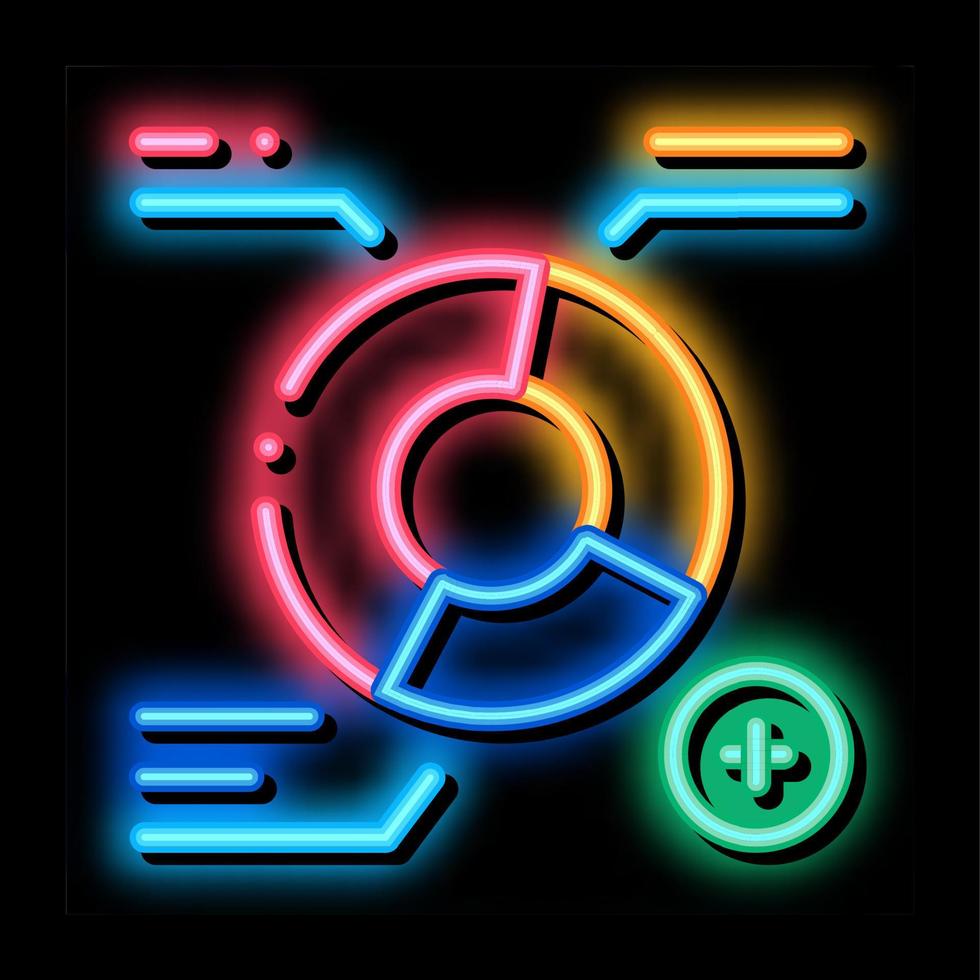 Growth Round Infographic neon glow icon illustration vector