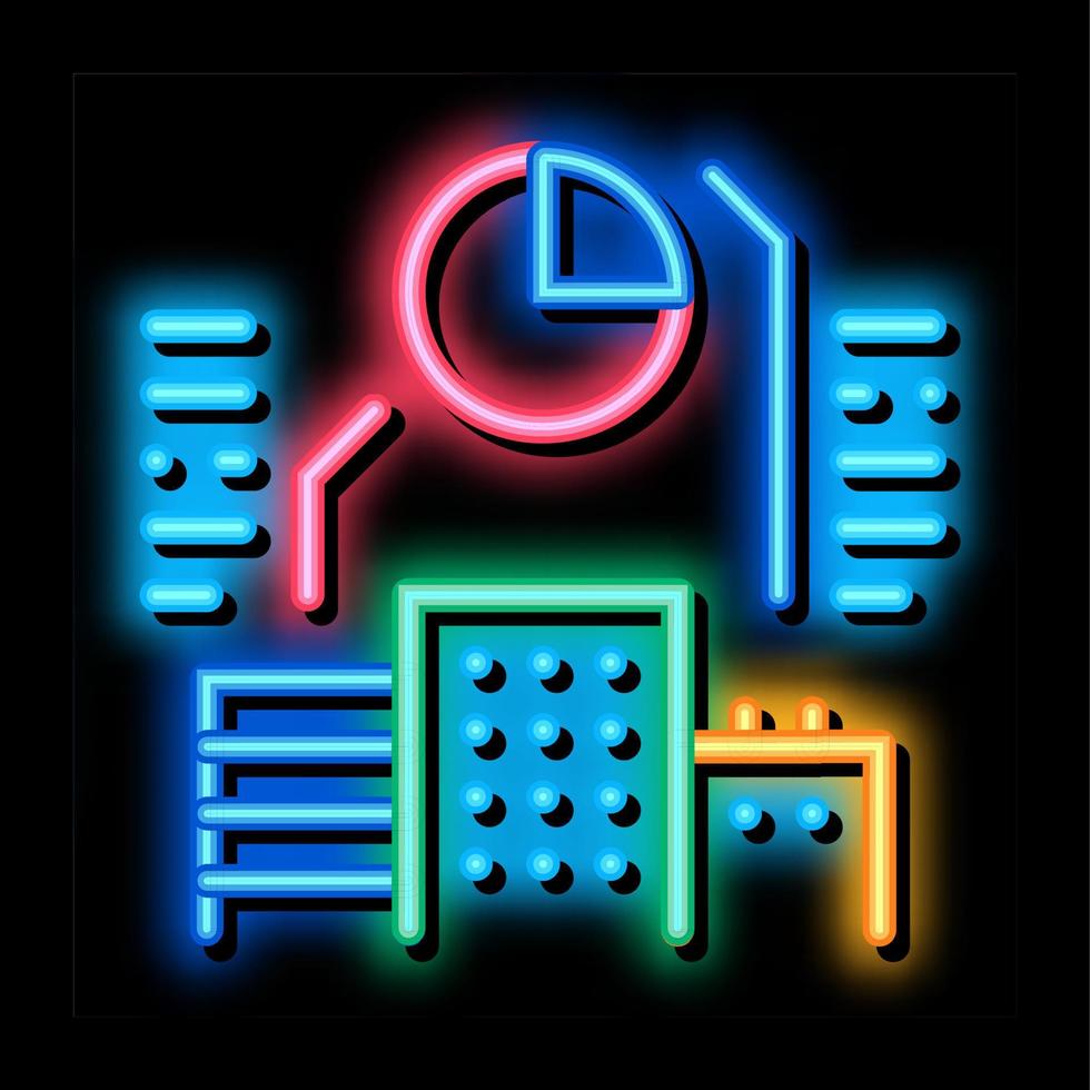 Real Estate Market Analysis neon glow icon illustration vector