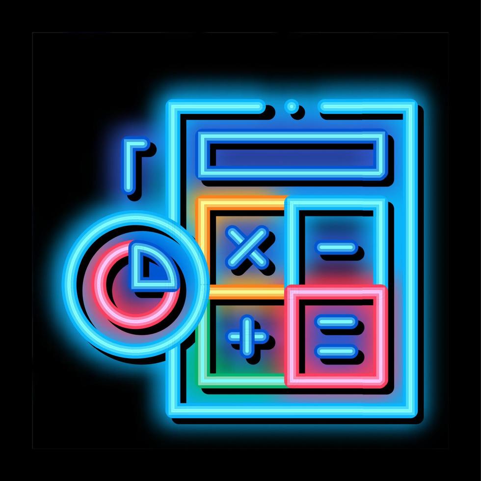 Calculator For Statistician neon glow icon illustration vector