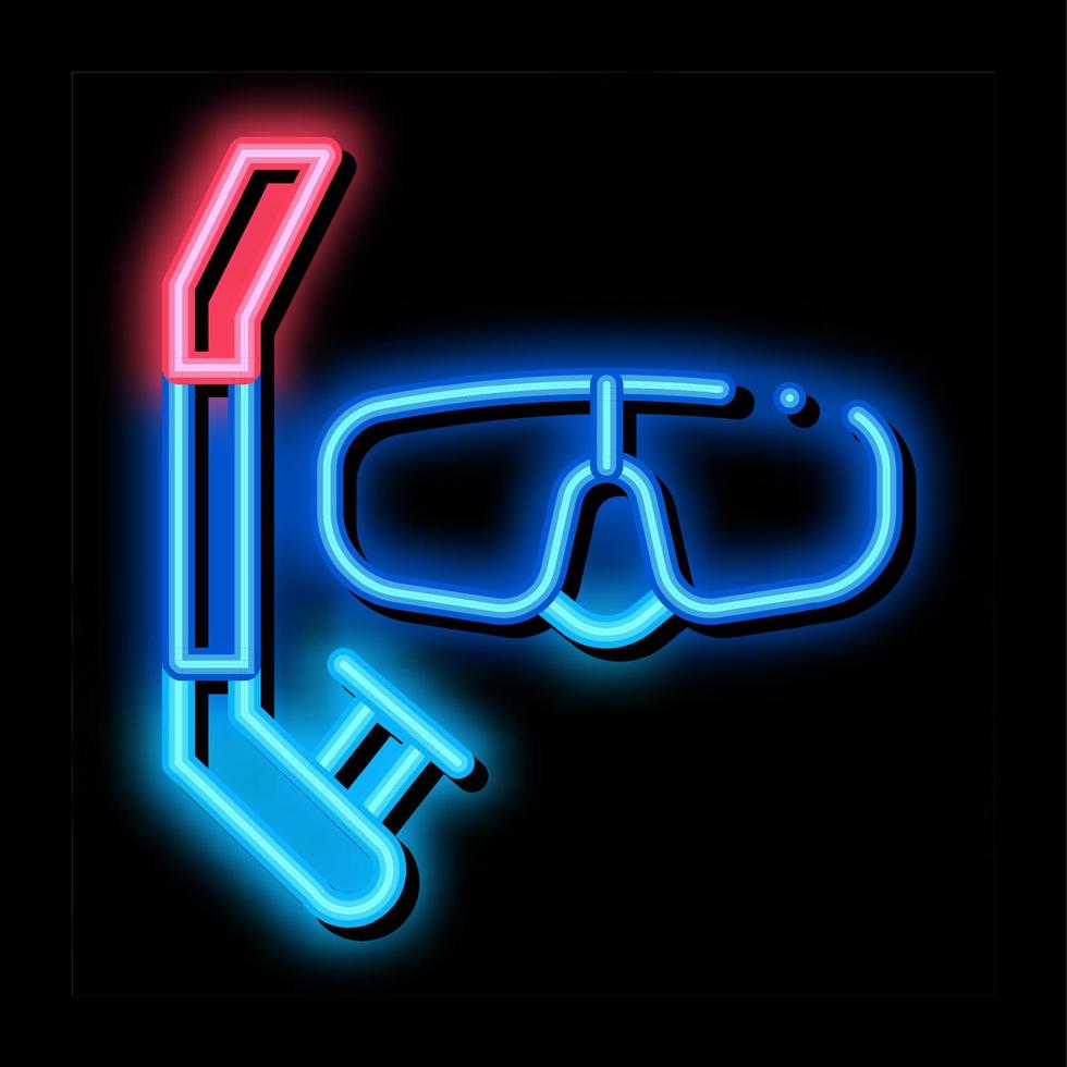 Mask And Breathing Tube neon glow icon illustration vector