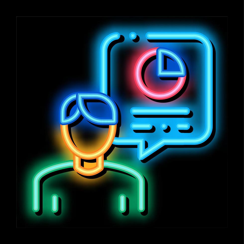 Human Talk About Statistics neon glow icon illustration vector