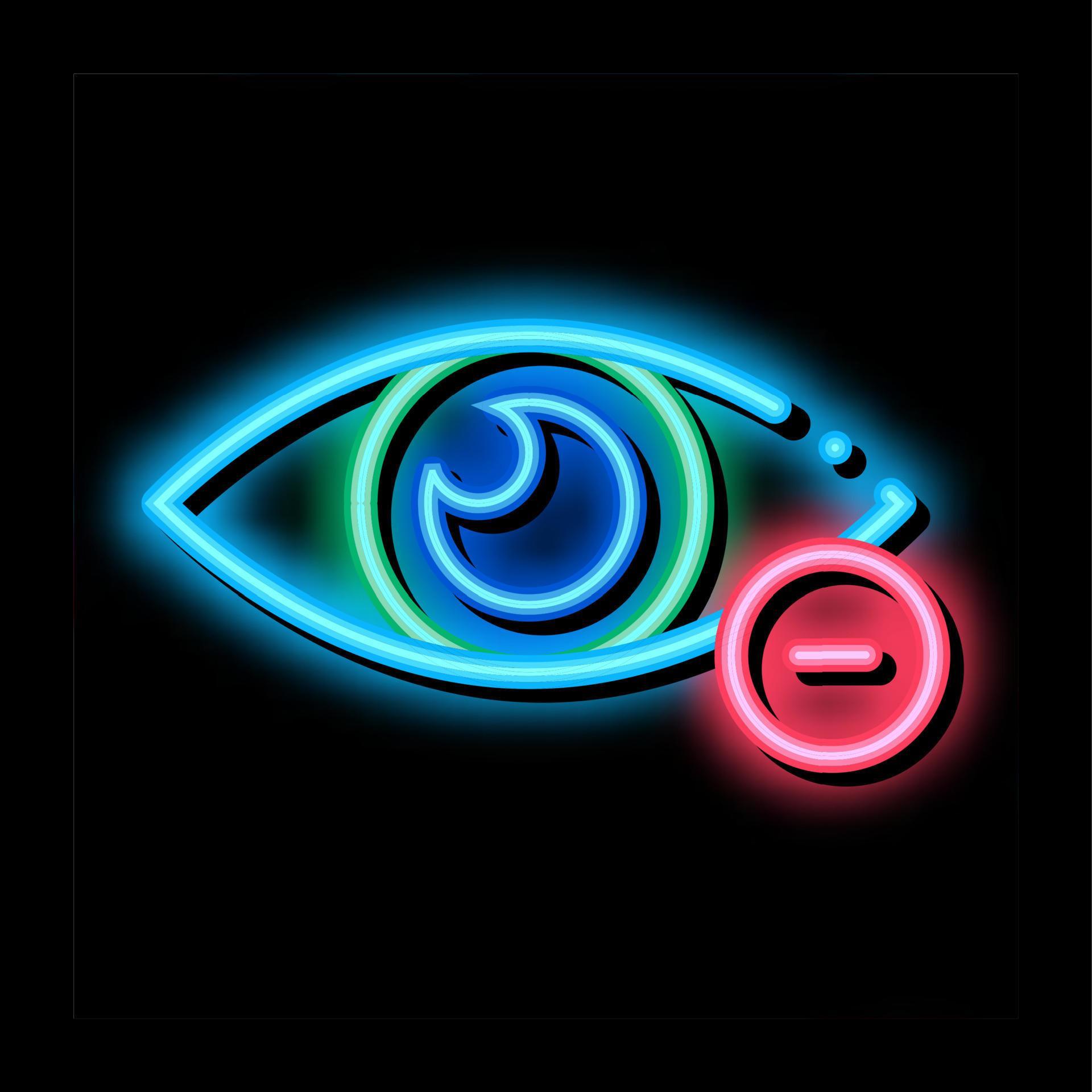 Diopter Myopia Eye Vision neon glow icon illustration 17790772 Vector