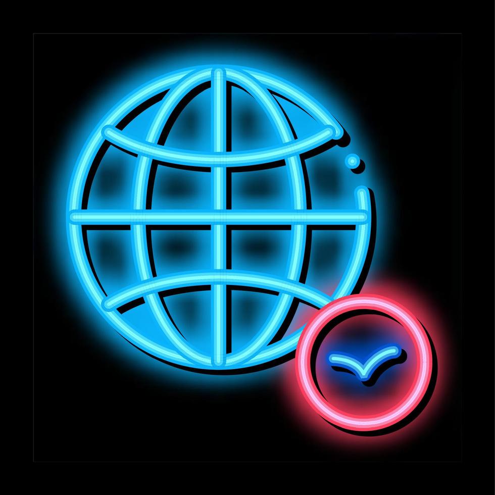 Worldwide Watching Bird neon glow icon illustration vector