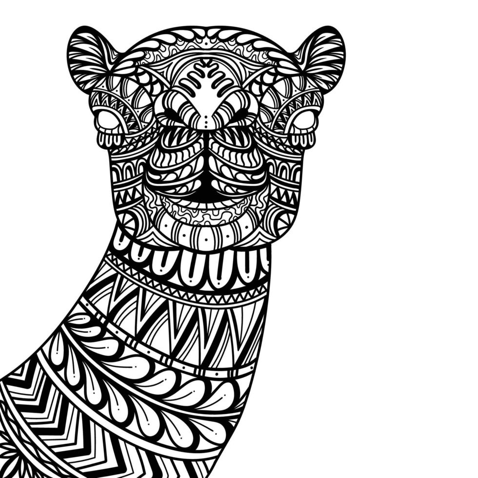 Camel head mandala vector illustration
