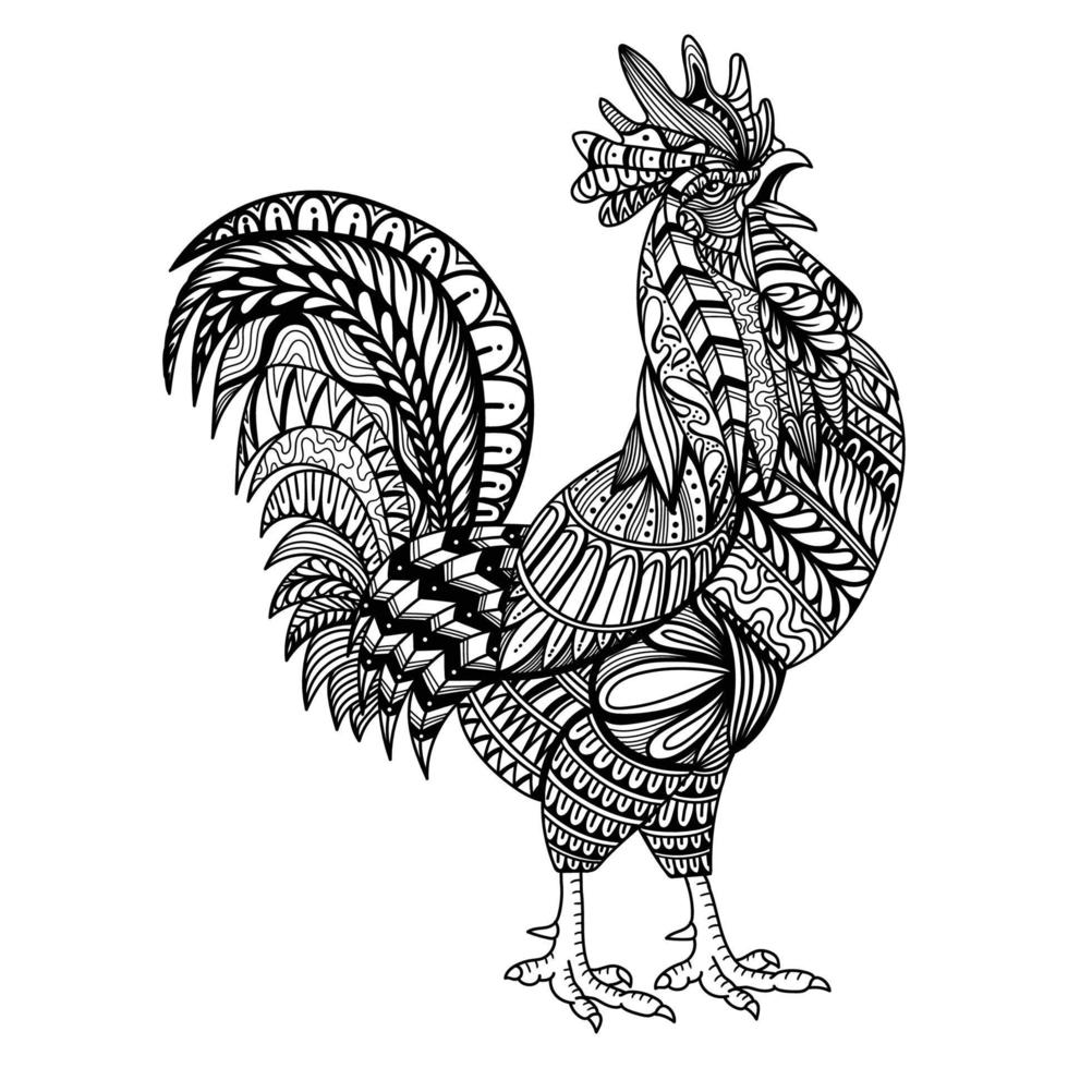 Rooster chicken mandala vector illustration