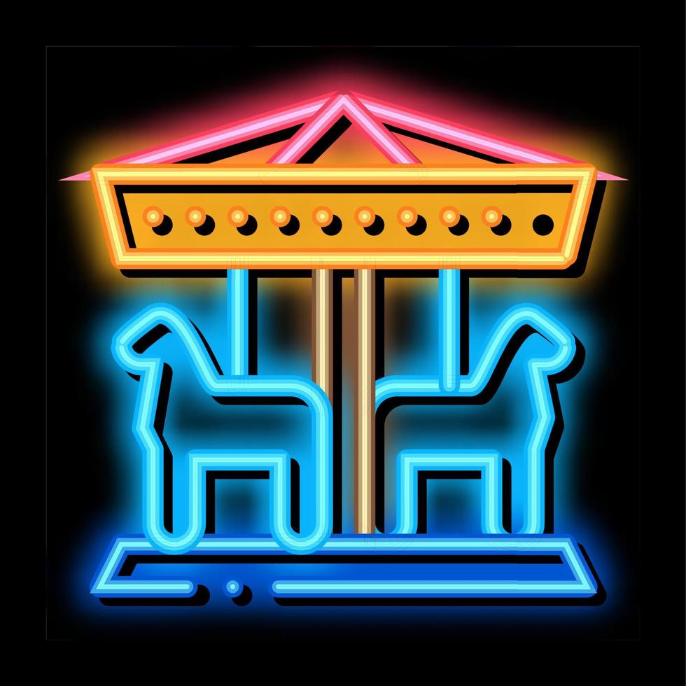animal carousel neon glow icon illustration vector