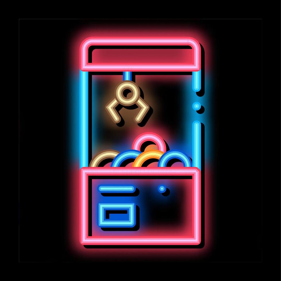 toy win machine neon glow icon illustration vector