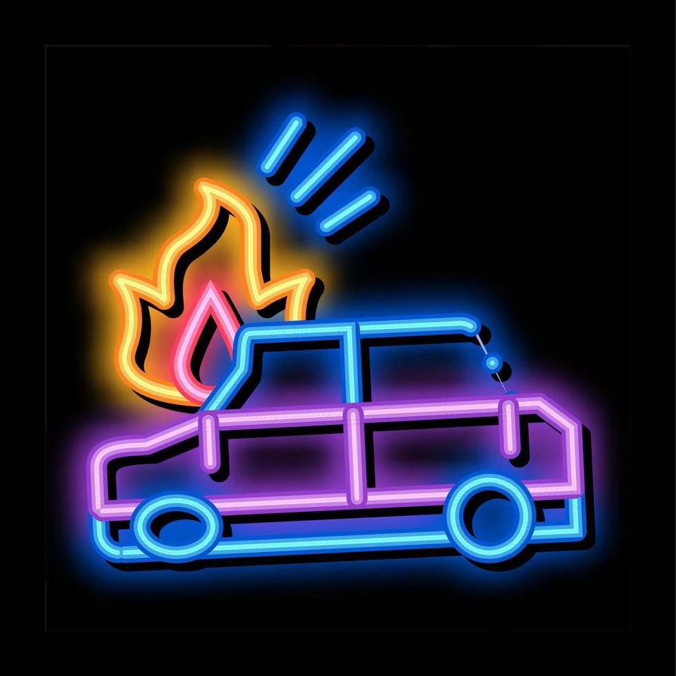 ilustración de icono de brillo de neón de encendido de coche vector