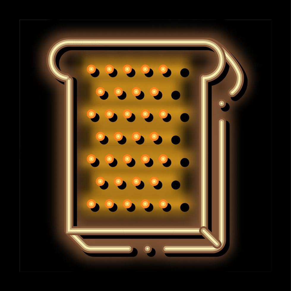 Toast Sliced Bread Piece neon glow icon illustration vector