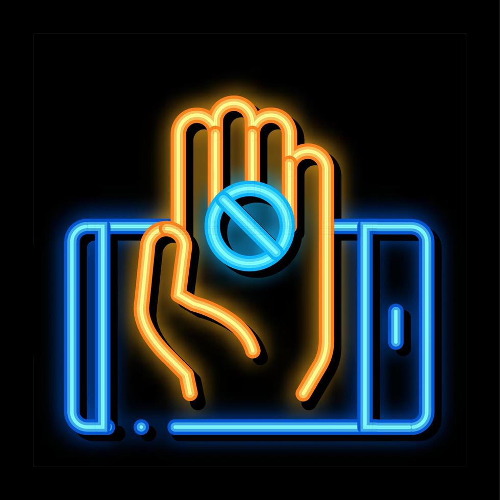 Phone Hand Pill neon glow icon illustration vector