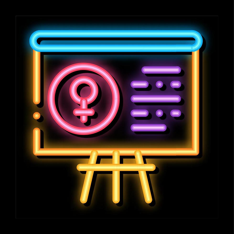 Blackboard Female neon glow icon illustration vector