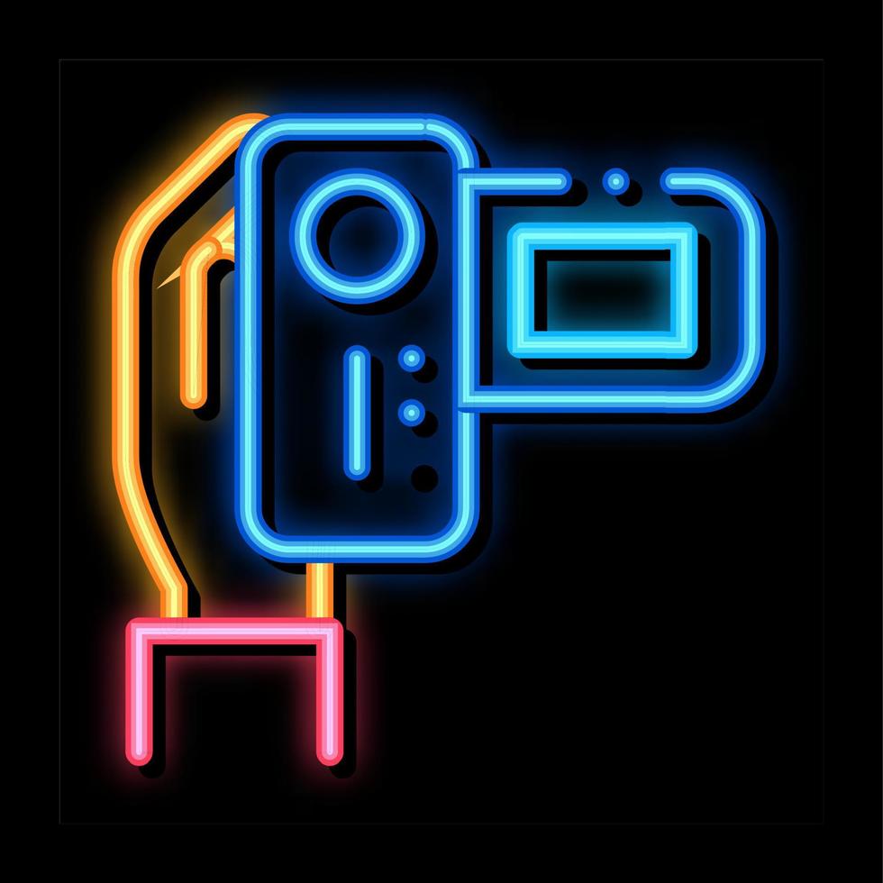 Video Camera neon glow icon illustration vector