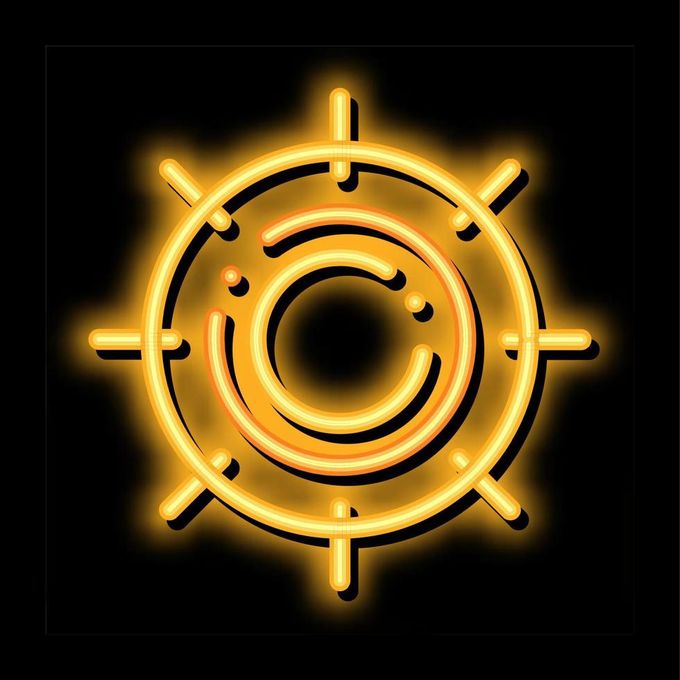 ilustración de icono de resplandor de neón de sol abrasador vector