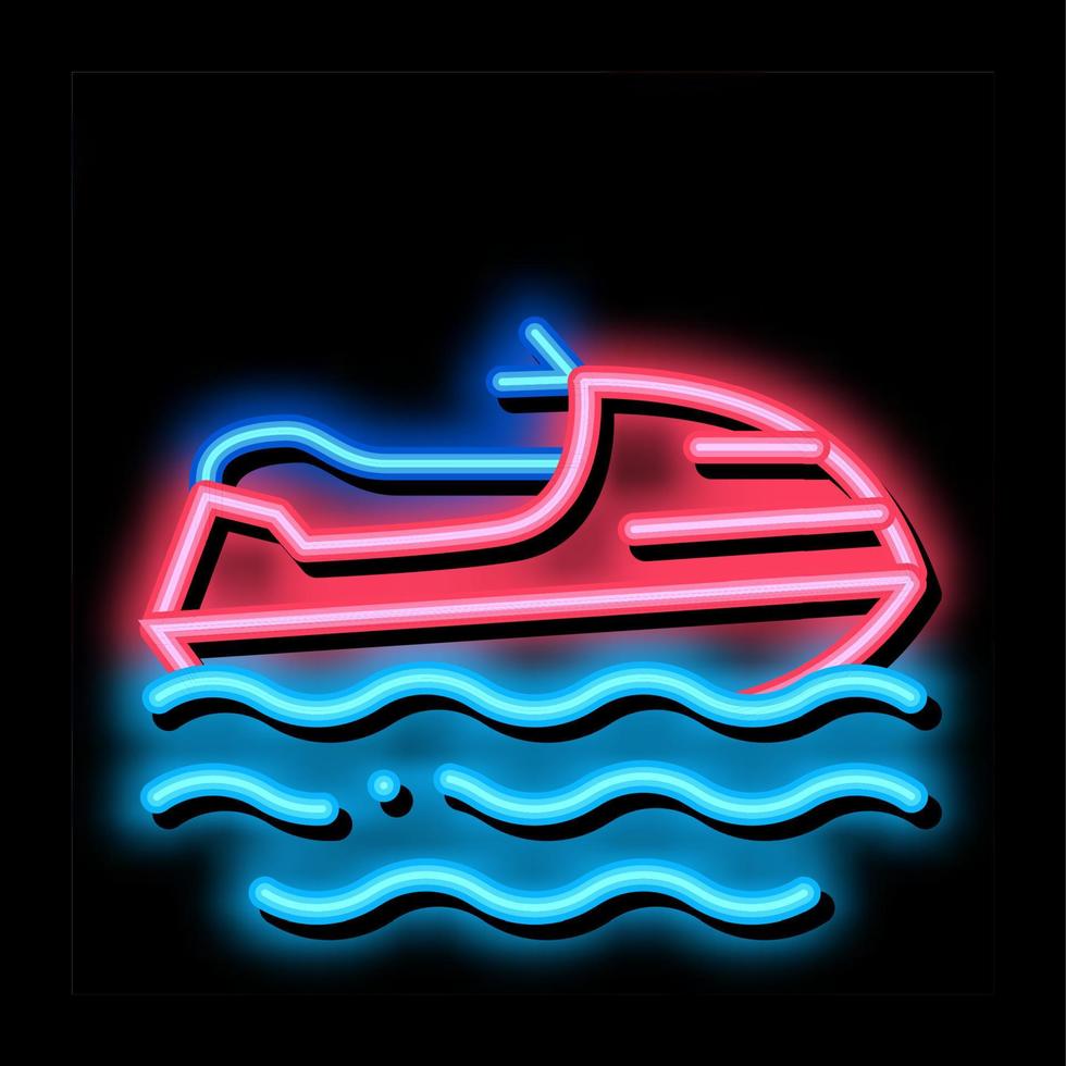 Powerboat neon glow icon illustration vector