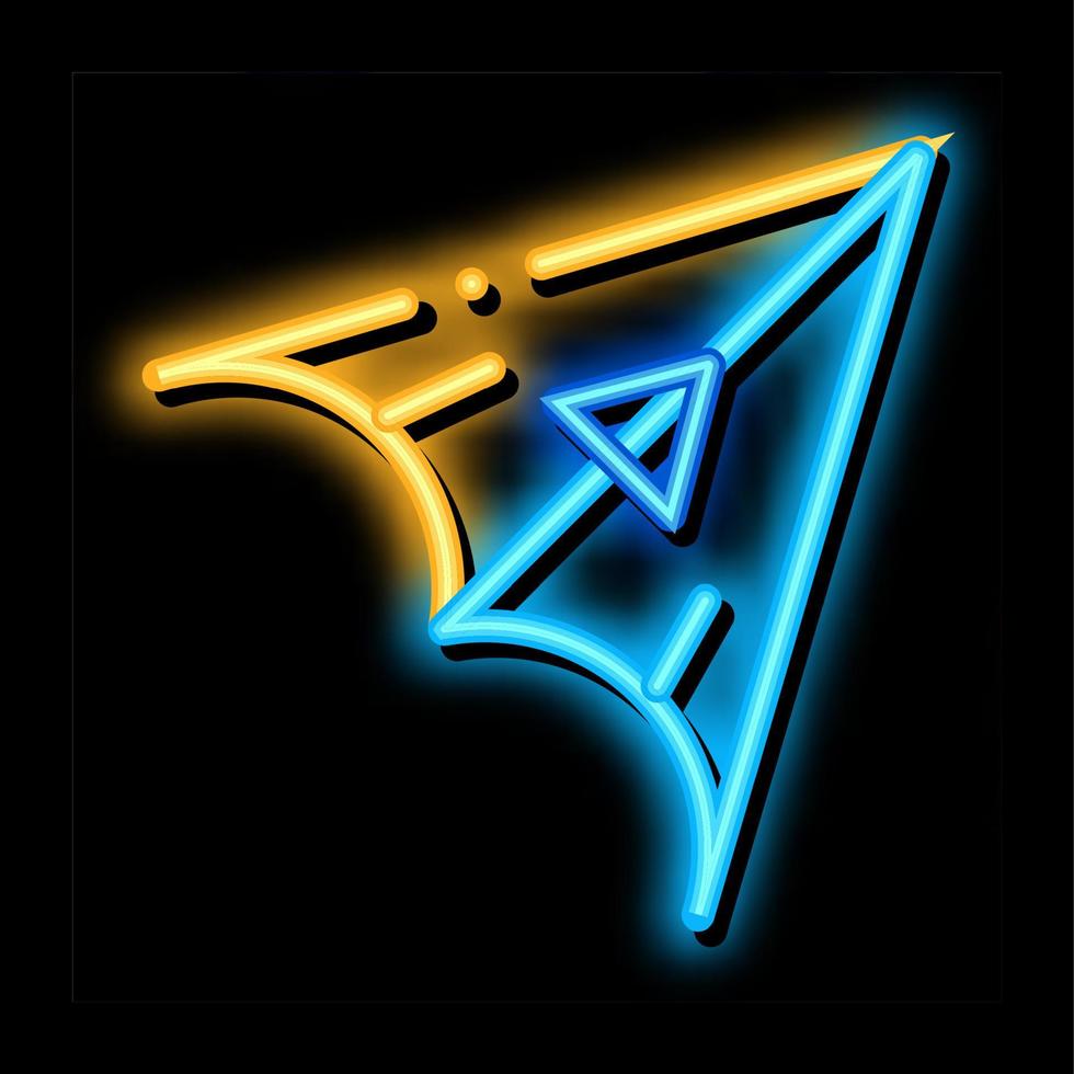 Hang Glider neon glow icon illustration vector