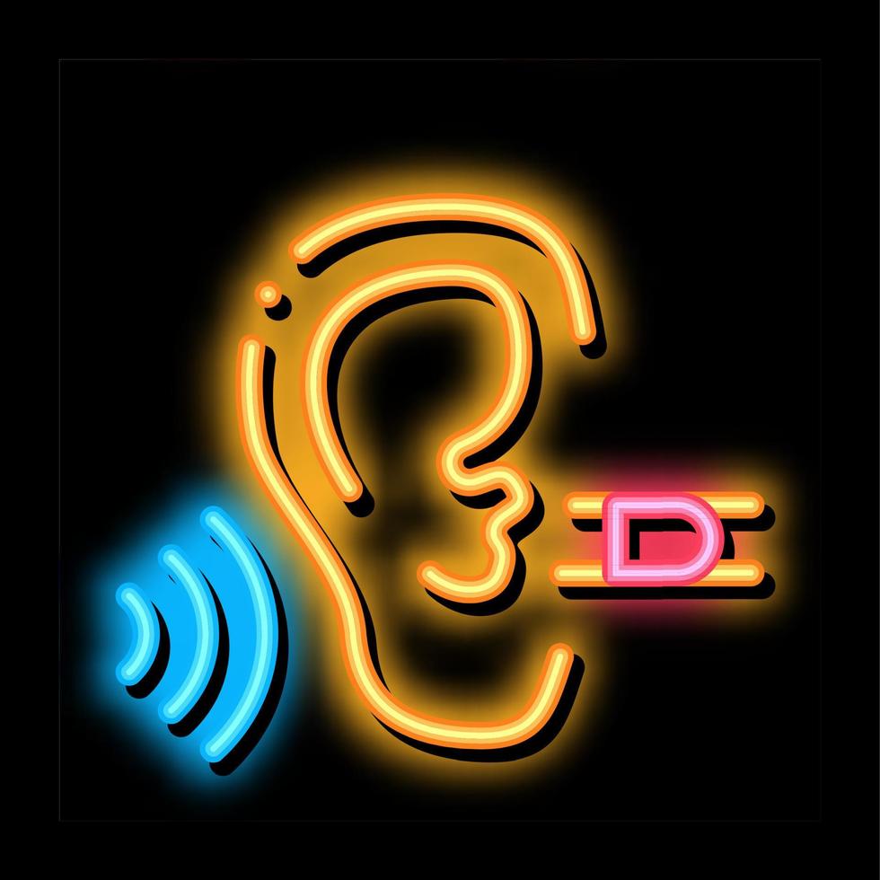 Perfect Hearing neon glow icon illustration vector