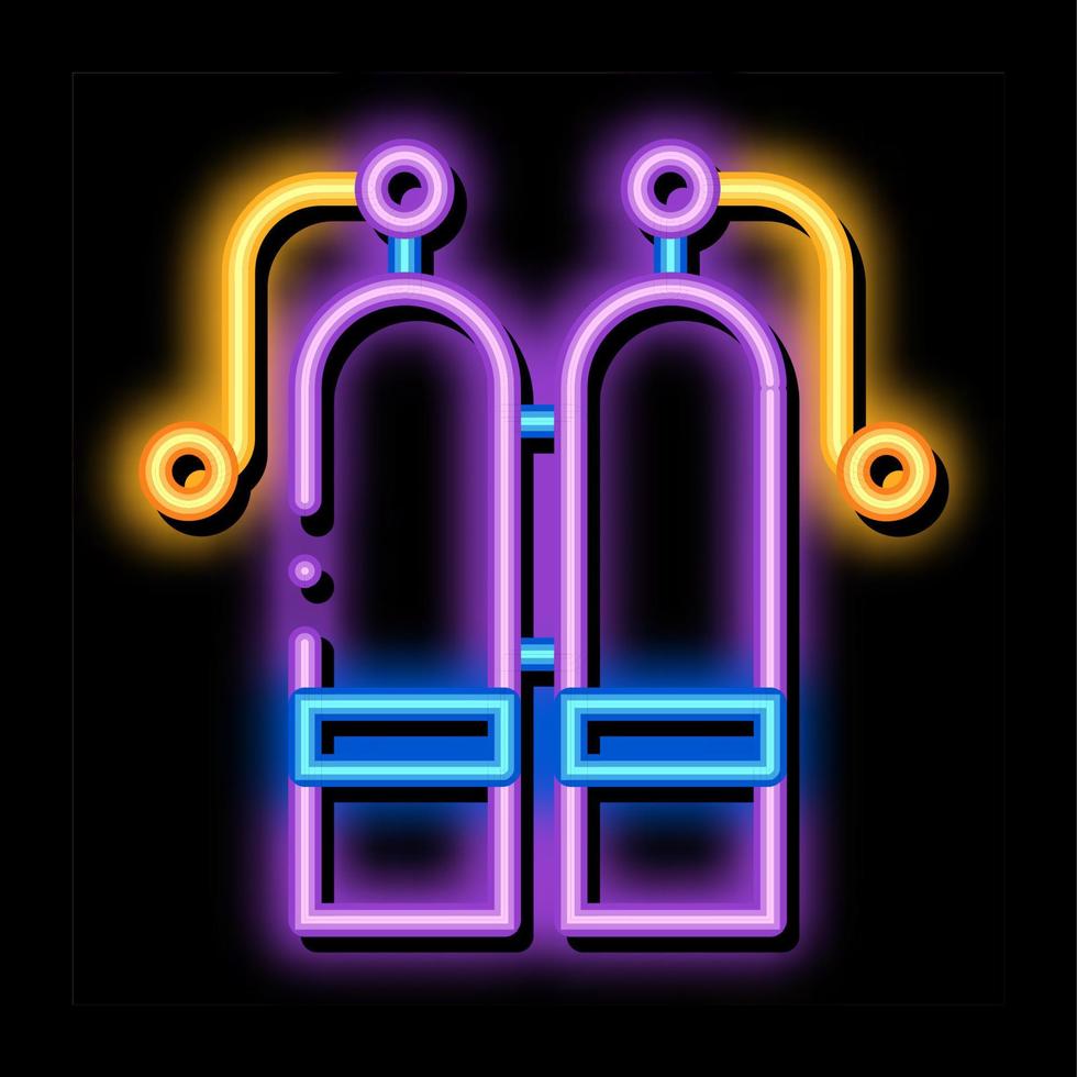 Oxygen Cylinder neon glow icon illustration vector