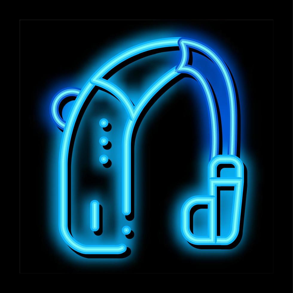 Deaf Aid neon glow icon illustration vector