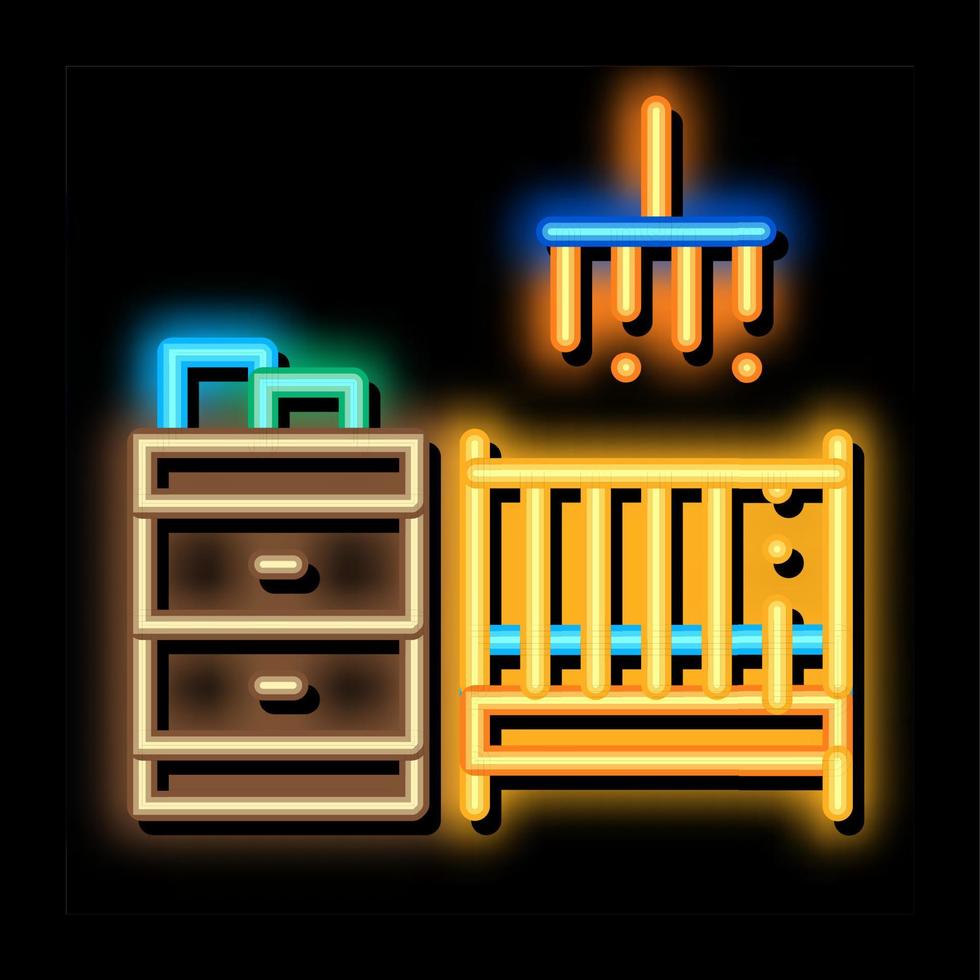Children Room neon glow icon illustration vector