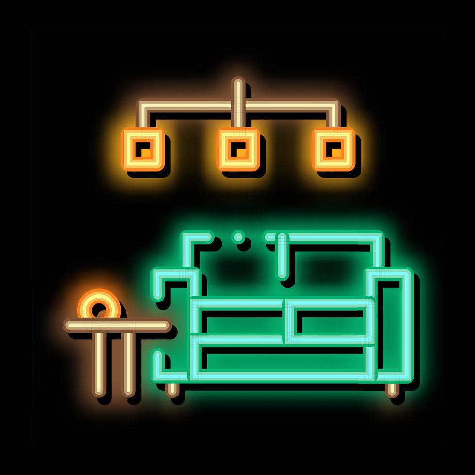 Living Room neon glow icon illustration vector