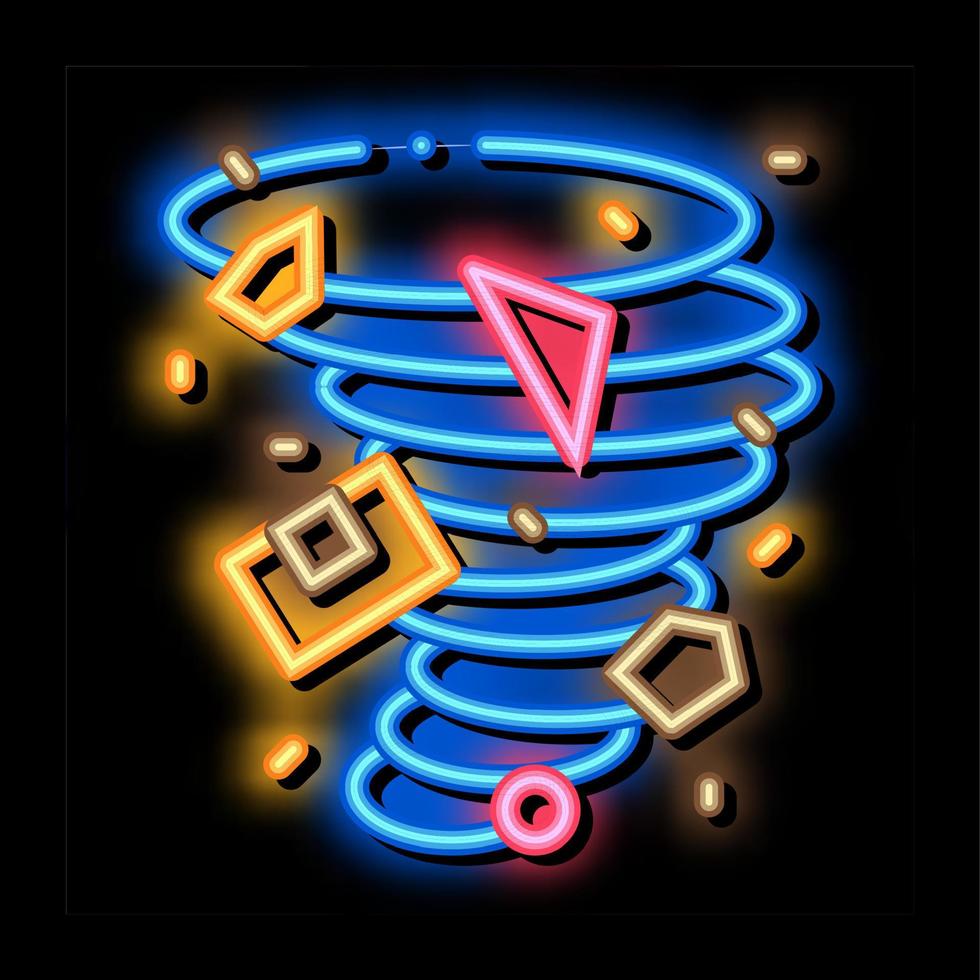 ilustración de icono de resplandor de neón de detalles de tornado vector