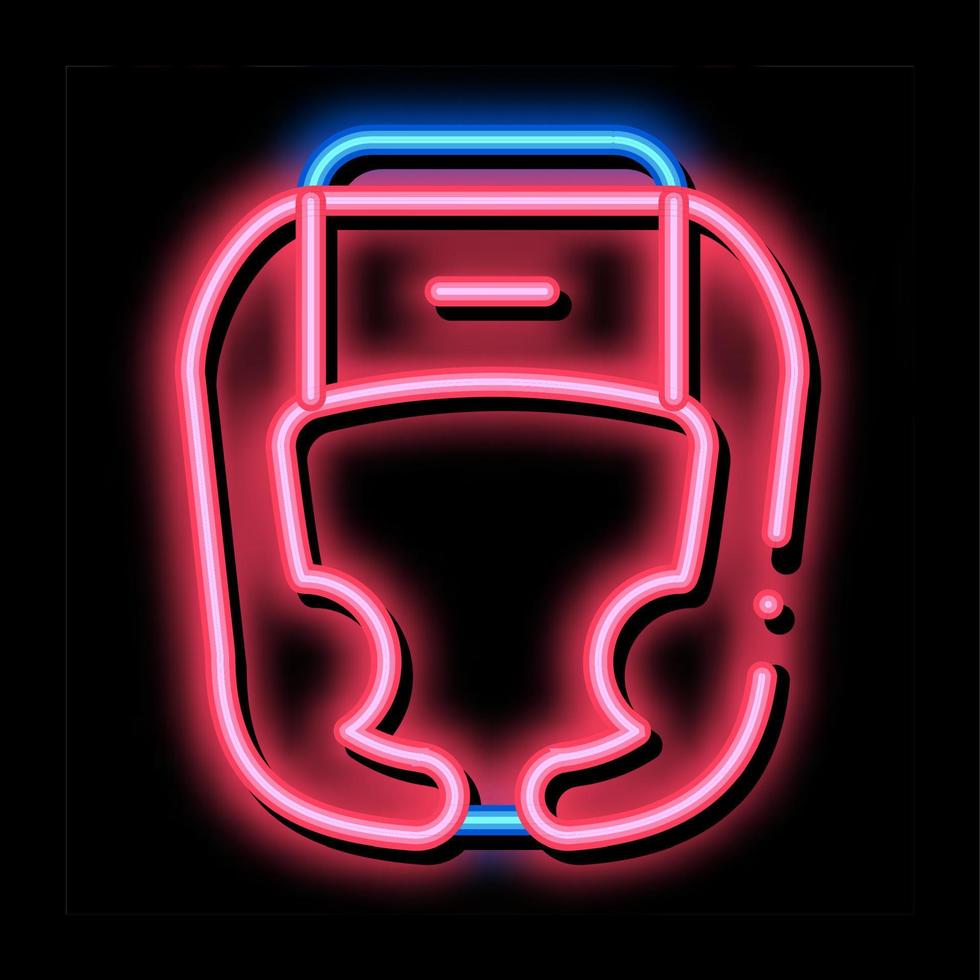 Boxer Helmet neon glow icon illustration vector