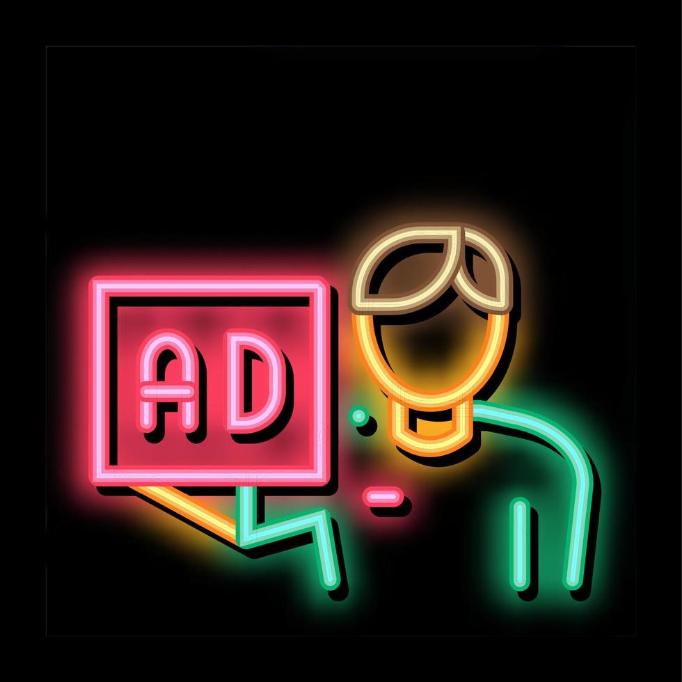 Ad for Courier Position neon glow icon illustration vector