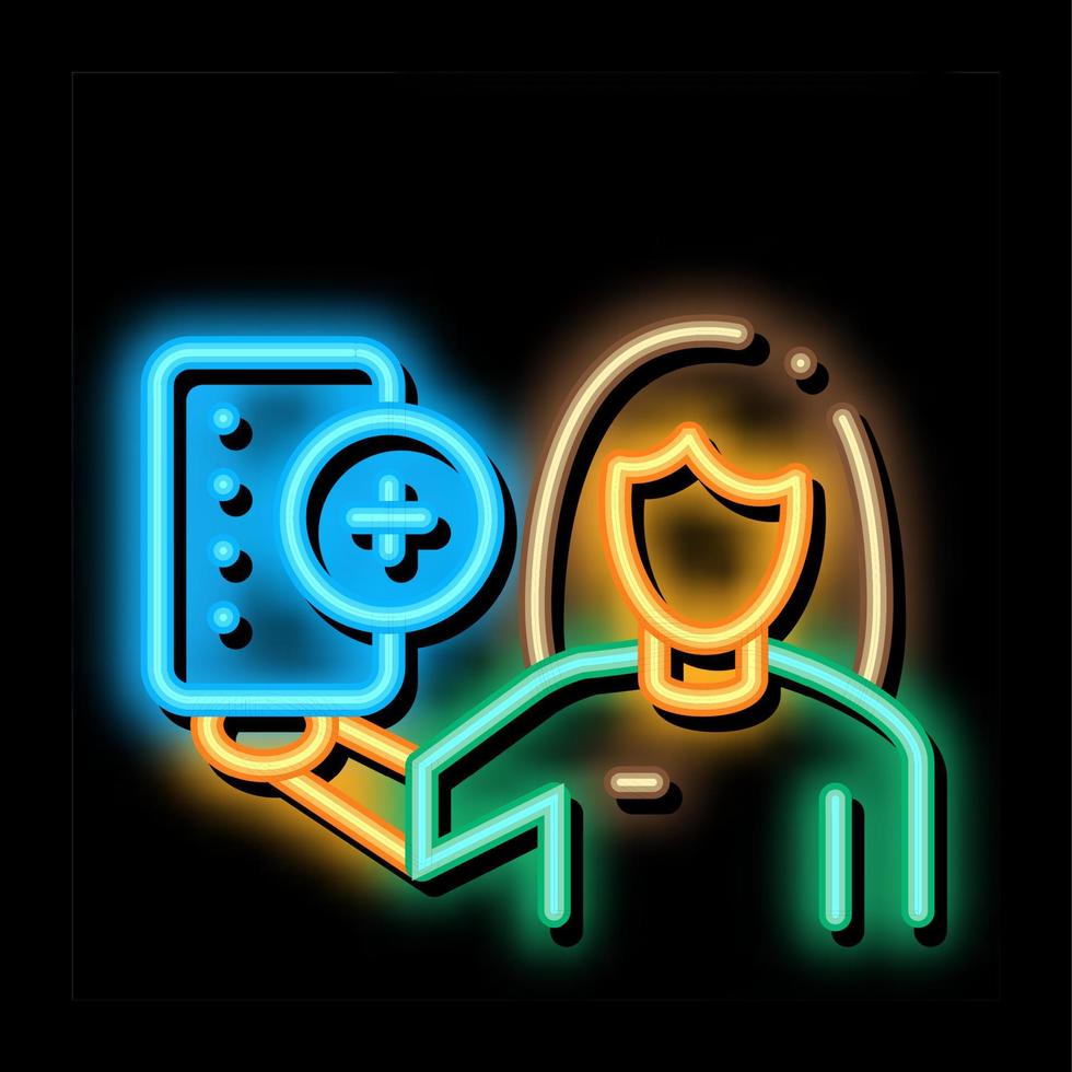 Drug Delivery neon glow icon illustration vector