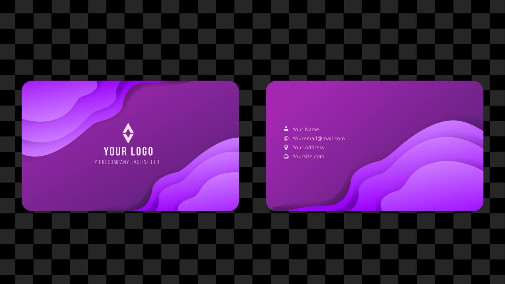 Purple gradient modern business card template, Illustration Vector 10