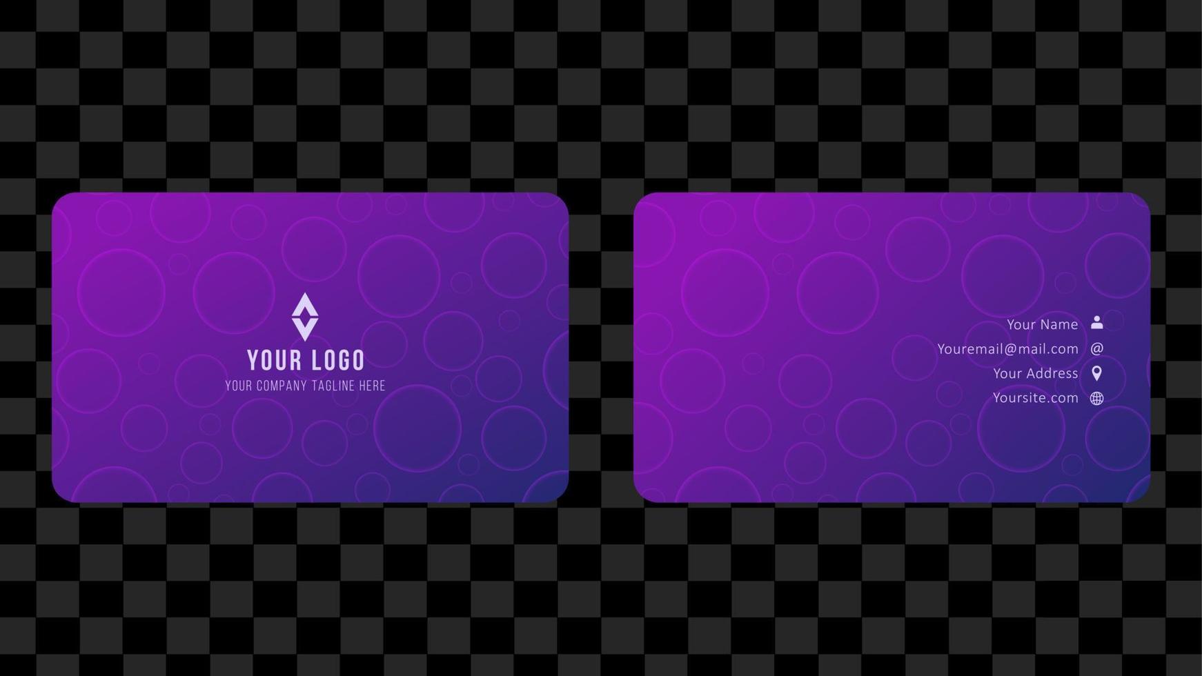 Purple gradient modern business card template, Illustration Vector 10