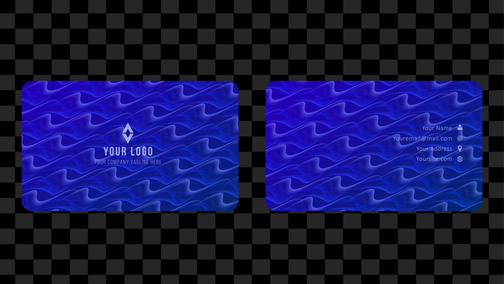 Dark blue modern business card template, Illustration Vector 10