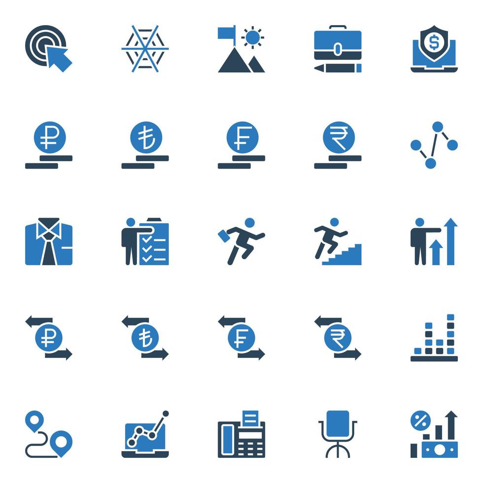 Two color icons for Business and financial. vector