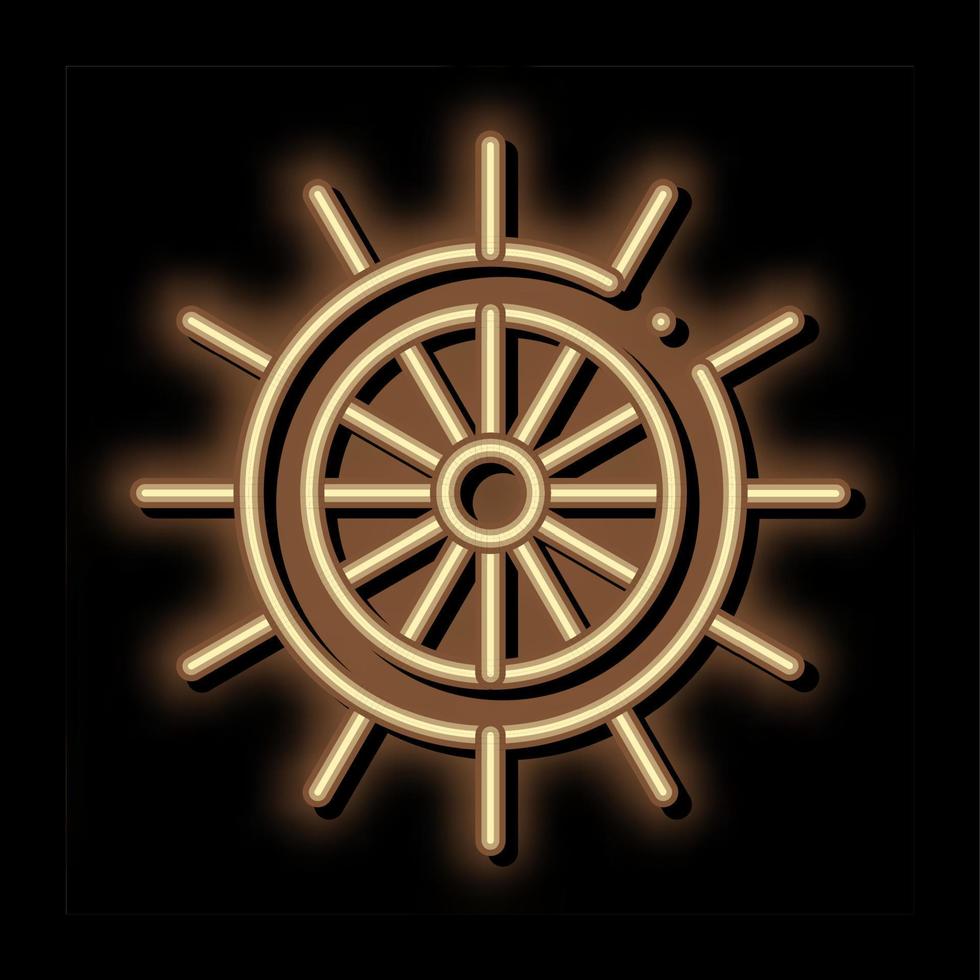 Steering Wheel neon glow icon illustration vector