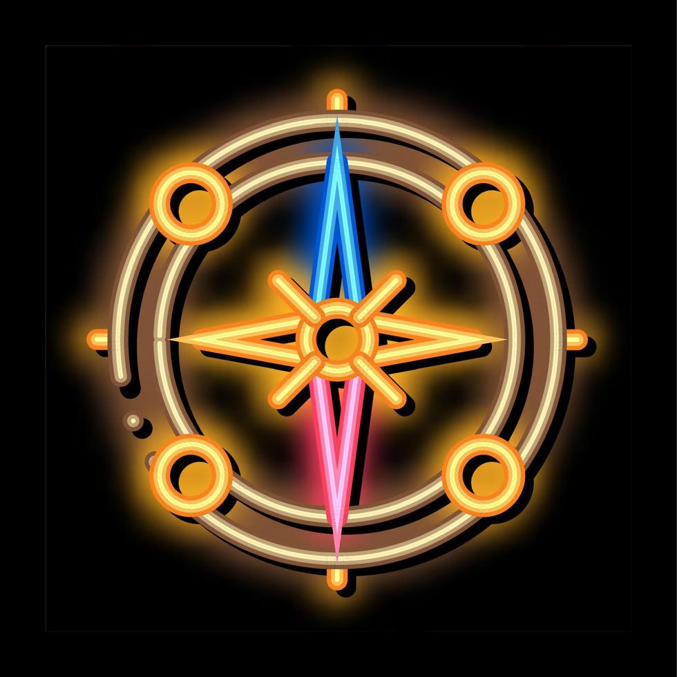 Vintage Compass neon glow icon illustration vector