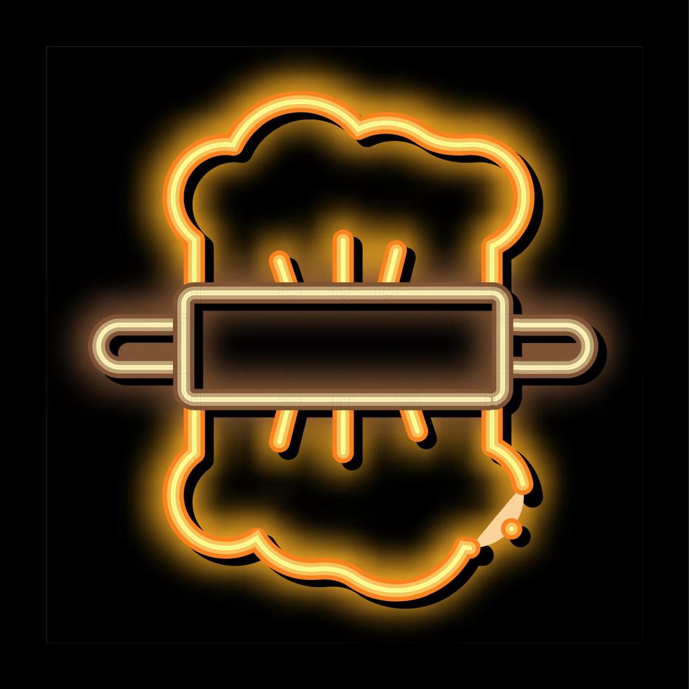 Rolling Dough neon glow icon illustration vector