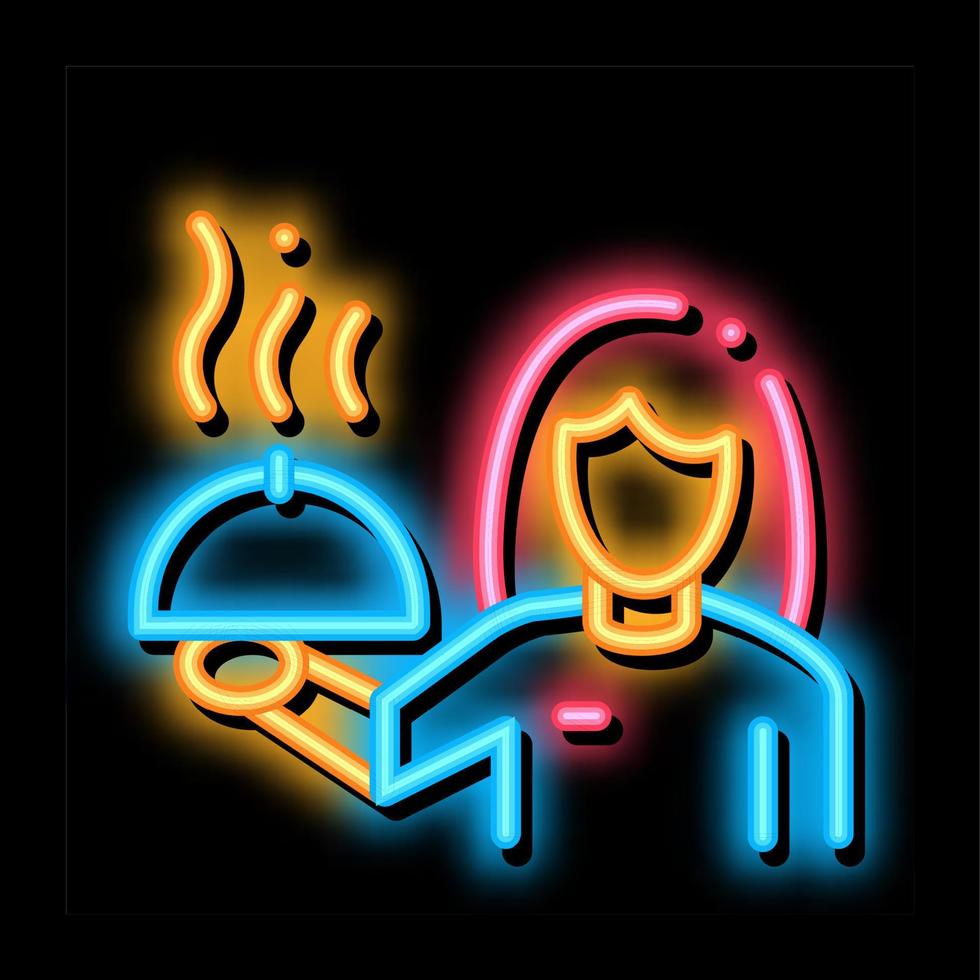 Food Delivery neon glow icon illustration vector