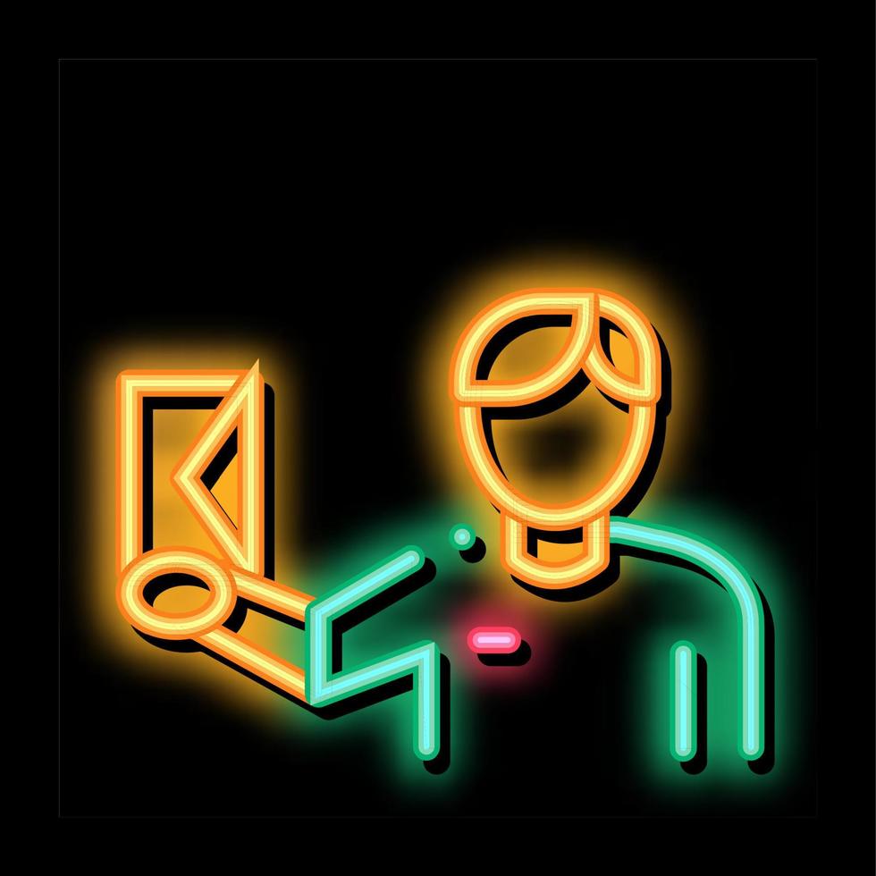 Courier Delivery Letter neon glow icon illustration vector