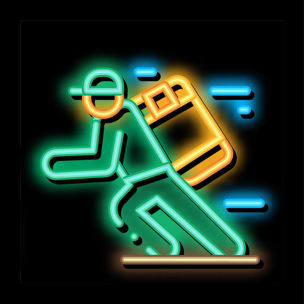 Delivery Express Courier Big Parcel neon glow icon illustration vector