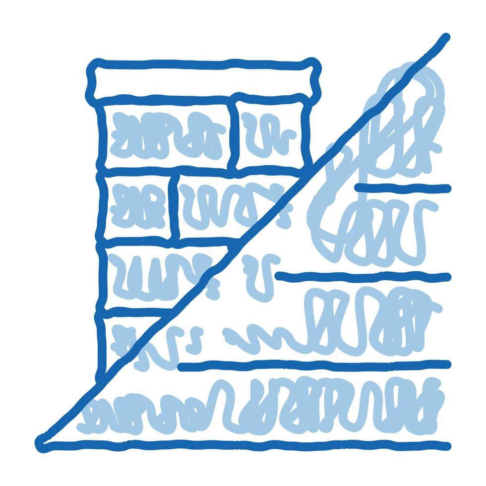 techo y chimenea doodle icono dibujado a mano ilustración vector