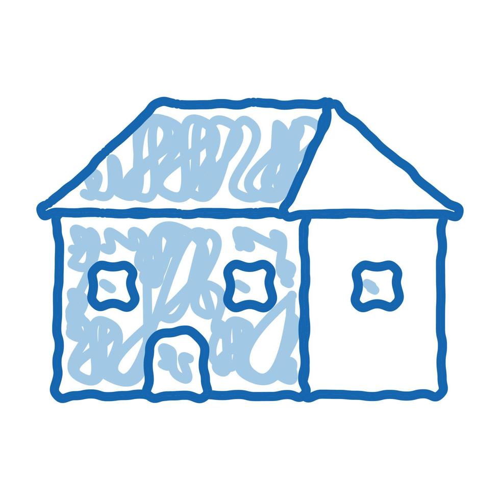 building roof type doodle icon hand drawn illustration vector
