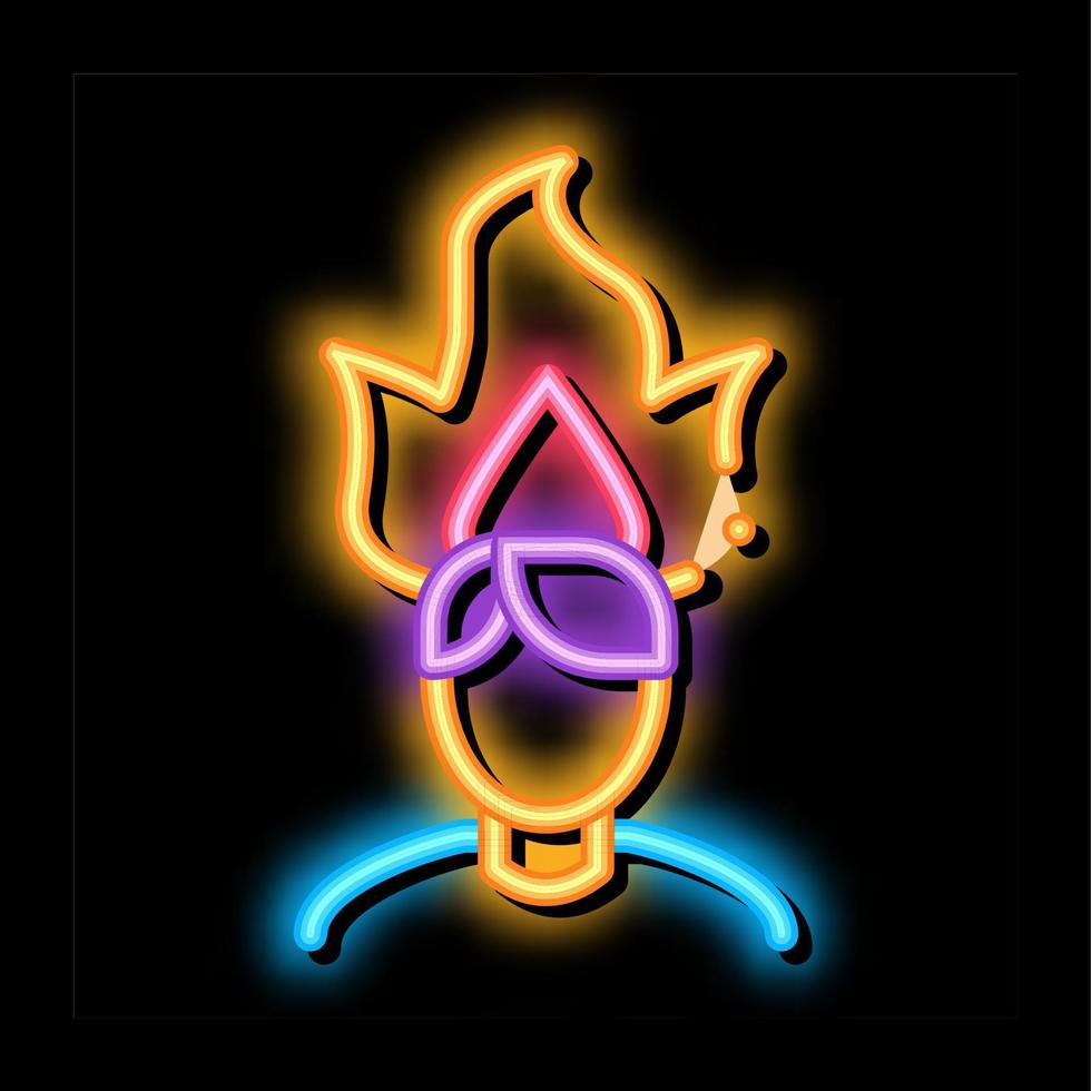 Burning Man Head neon glow icon illustration vector