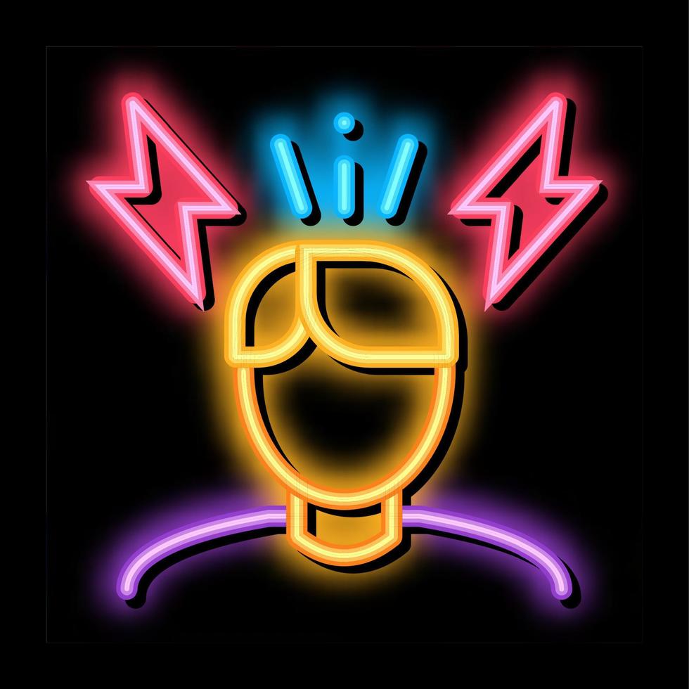 Stressed Man neon glow icon illustration vector