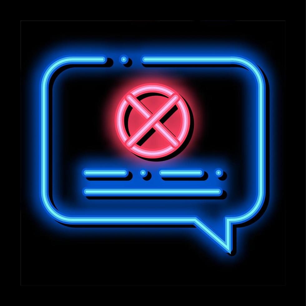 Cross Mark Frame neon glow icon illustration vector