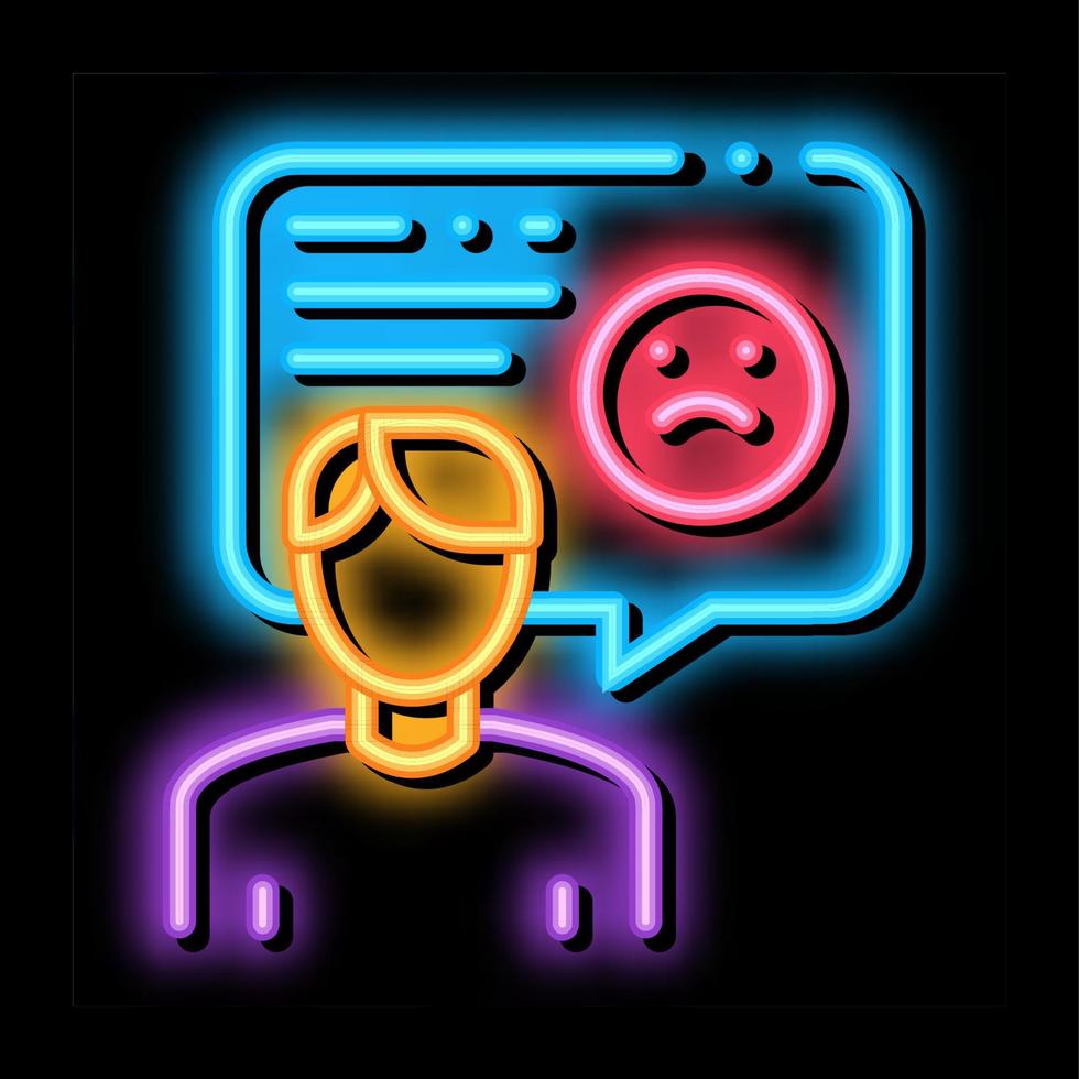 Sad Man Frame neon glow icon illustration vector