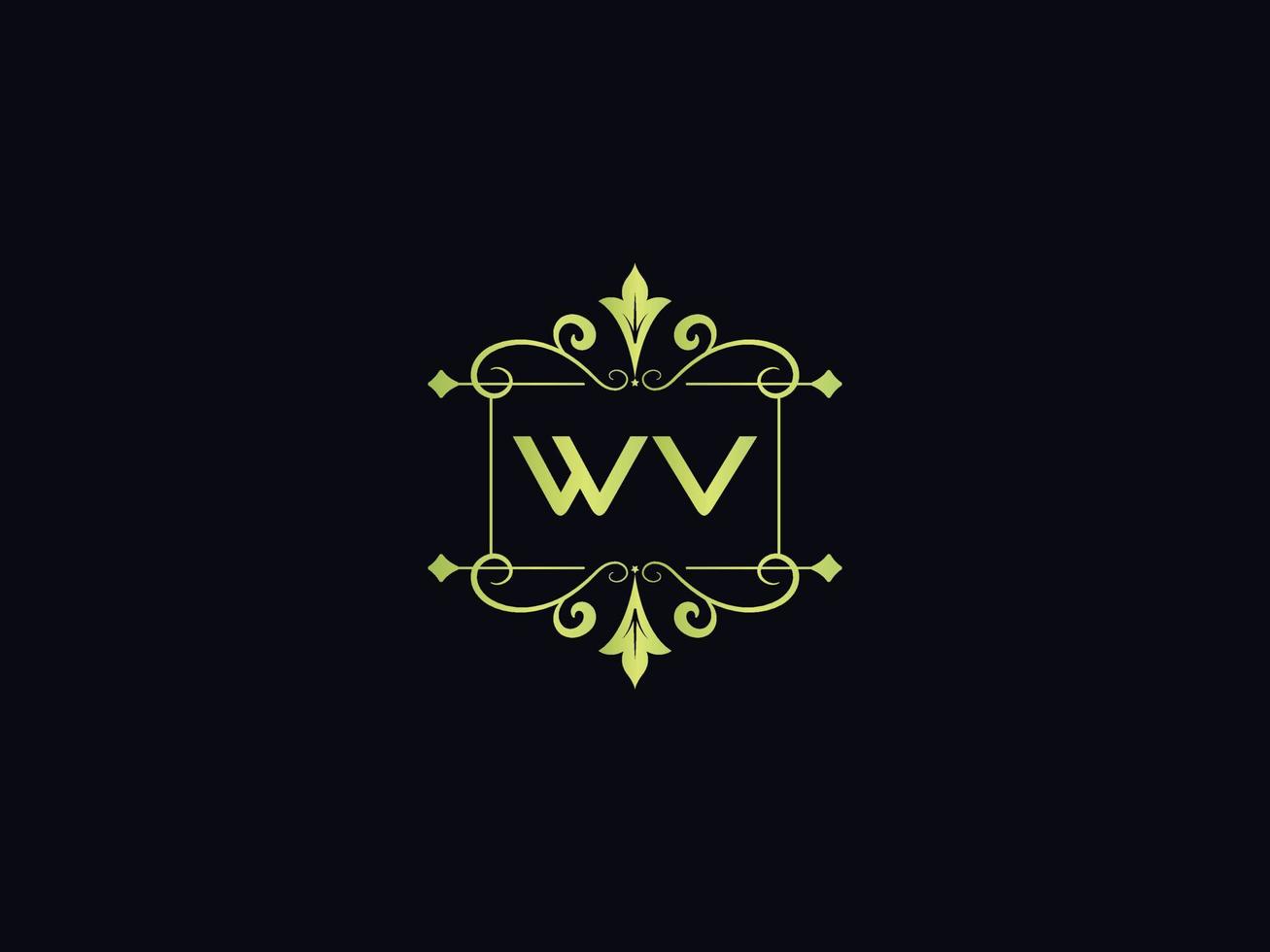 icono del logotipo de tipografía wv, logotipo de letra colorido de lujo exclusivo de wv vector
