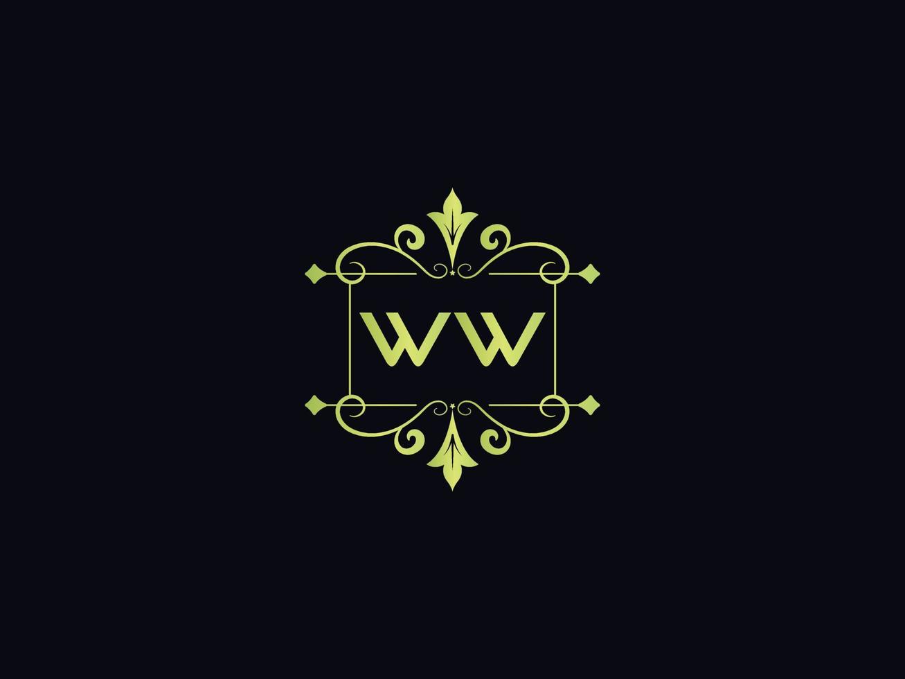 icono del logotipo ww de tipografía, logotipo de letra colorido de lujo ww único vector