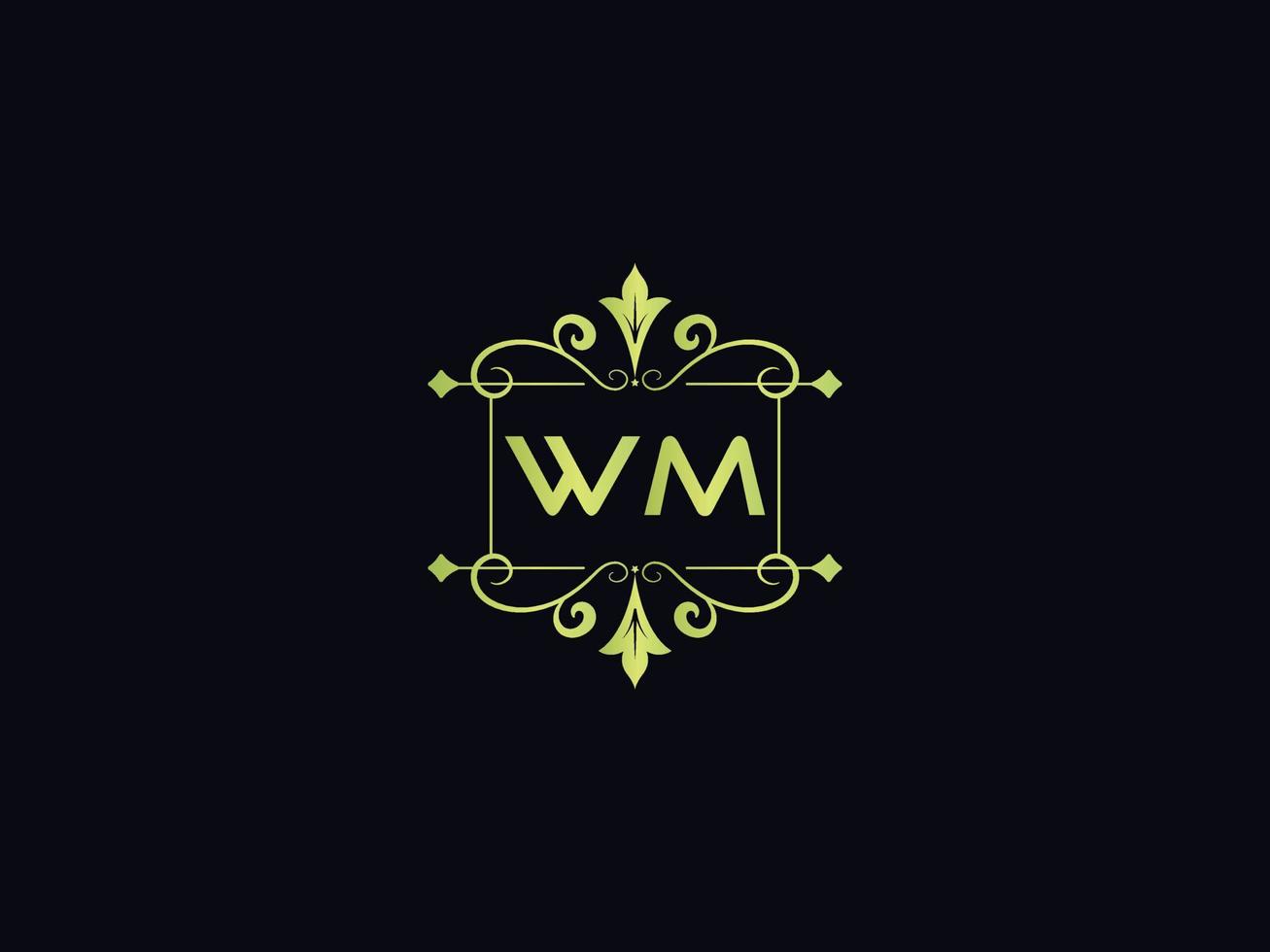 icono de logotipo de tipografía wm, logotipo de letra colorido de lujo exclusivo de wm vector