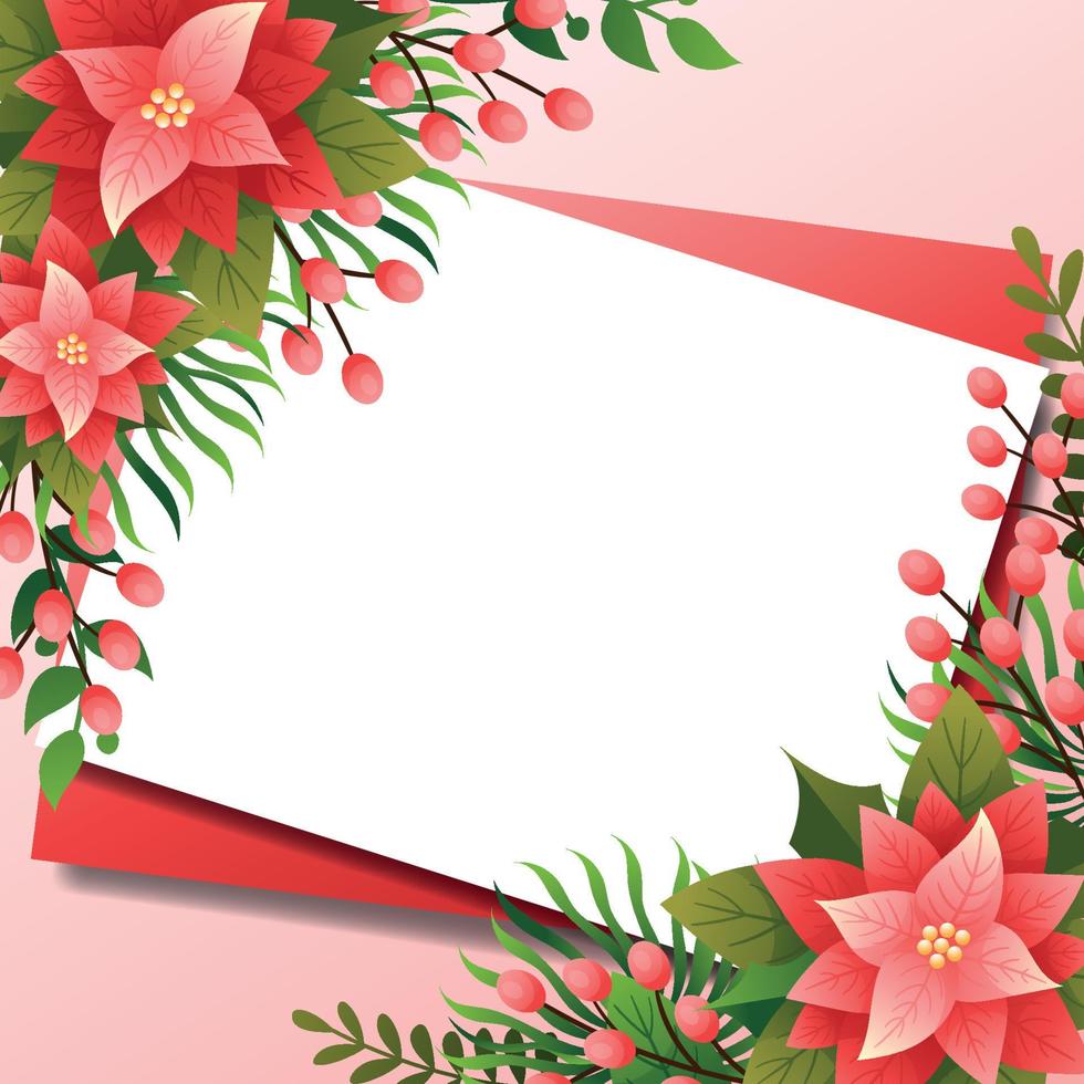 Poinsettias Christmas Background vector