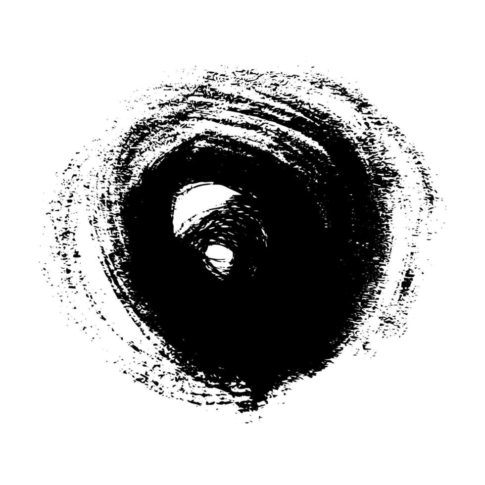 Black grunge brush stroke. Paint brush ink stain. Ink spot isolated on white background. Vector illustration