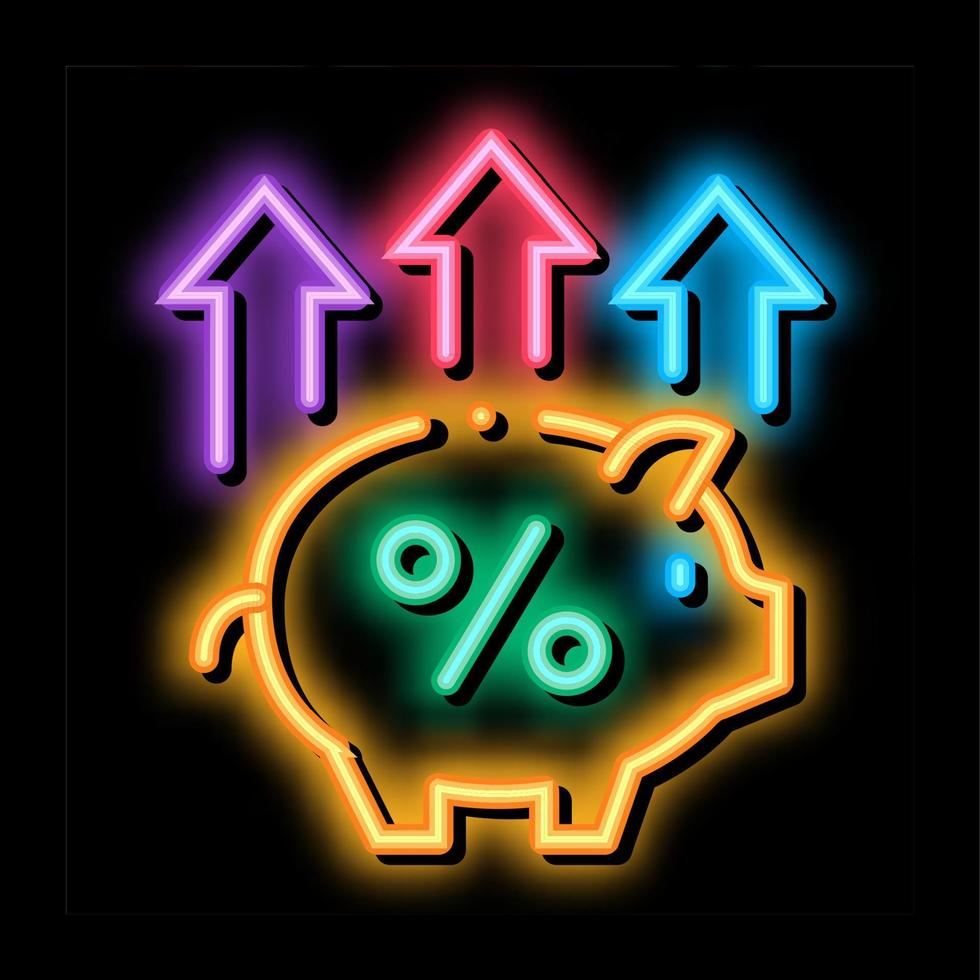 Pig Money Box neon glow icon illustration vector